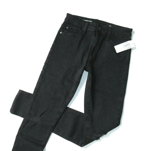 NWT AG Adriano Goldschmied Farrah in Altered Black Destructed Skinny Jeans 26 - Picture 2 of 7